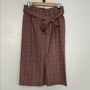 Express Plaid Pencil Skirt - Red and Black